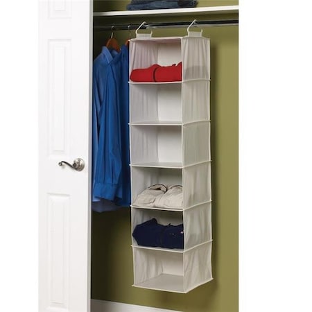 Household Essentials Household Essentials 311312 Natural Blended Canvas 6-Shelf Organizer-plastic shelves 311312
